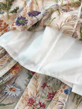 [Prévente] Robe à Bretelles Bohème Col en V Floral Aquarelle Bleu années 30 5