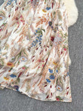 [Prévente] Robe à Bretelles Bohème Col en V Floral Aquarelle Bleu années 30 7