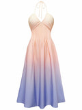 [Prévente] Robe Dos Nu Décolleté Plongeant Dégradé Violet années 40 3