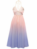 [Prévente] Robe Dos Nu Décolleté Plongeant Dégradé Violet années 40 4