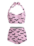 [Prévente] Maillot de Bain Dos Nu Lacé Citrouille Rose années 50 7