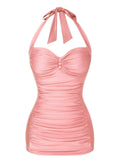 [Prévente] Maillot de Bain Dos Nu Froncé à Pois Menthe années 50 9