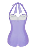 [Prévente] Maillot de Bain Dos Nu Froncé à Pois Menthe années 50 12