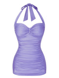 [Prévente] Maillot de Bain Dos Nu Froncé à Pois Menthe années 50 11