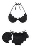[Prévente] Ensemble Bikini Gothique Ailes de Chauve-Souris Rose années 80 2