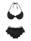 [Prévente] Ensemble Bikini Gothique Ailes de Chauve-Souris Rose années 80 4