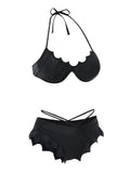 [Prévente] Ensemble Bikini Gothique Ailes de Chauve-Souris Rose années 80 5