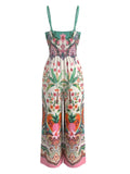 Combinaison Jambes Larges Imprimé Ananas Tropical Multicolore années 70 3