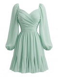Robe à Volants Manches Lanternes Mousseline Vert Clair années 50 2
