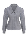 Blouse Col Chelsea Manches Lanternes Vichy Coton années 50
