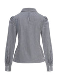 Blouse Col Chelsea Manches Lanternes Vichy Coton années 50 2