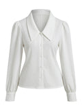 Blouse Col Chelsea Manches Lanternes Vichy Coton années 50 3