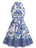 Robe Évasée Ceinturée Dos Nu Floral années 50 8