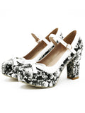 Chaussures à Talons Élégantes Bout Pointu Floral Vintage 5