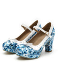 Chaussures à Talons Élégantes Bout Pointu Floral Vintage