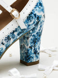 Chaussures à Talons Élégantes Bout Pointu Floral Vintage 2