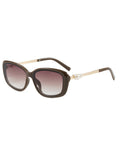 Lunettes de Soleil Vintage Monture Carrée Perle Noir 4