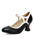 Chaussures Élégantes Bout Pointu Talon Conique Vintage