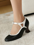 Chaussures Élégantes Bout Pointu Talon Conique Vintage 5