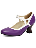 Chaussures Élégantes Bout Pointu Talon Conique Vintage 16