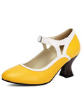 Chaussures Élégantes Bout Pointu Talon Conique Vintage 11