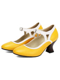 Chaussures Élégantes Bout Pointu Talon Conique Vintage 12