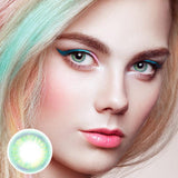 [US Warehouse] Rainbow Neon Green Prescription Monthly Contact Lenses