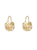 Boucles d'Oreilles Créoles Cristal Bouquet de Fleurs Vintage Blanc 2