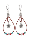 Boucles d'Oreilles Pendantes Vintage Bohème Floral Perlées