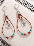 Boucles d'Oreilles Pendantes Vintage Bohème Floral Perlées 2