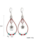 Boucles d'Oreilles Pendantes Vintage Bohème Floral Perlées 3