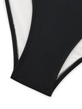 Maillot de Bain Manches Longues Ajouré Uni Noir années 50 6