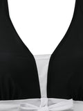 Ensemble Tankini Bicolore Nœud Noir et Blanc années 50 4