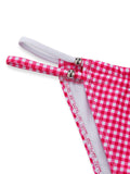Ensemble Bikini Double Couche Dos Nu Vichy Rose années 50 7