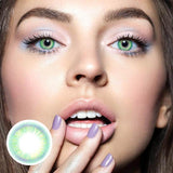 [US Warehouse] Rainbow Neon Green Prescription Monthly Contact Lenses