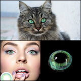 [US Warehouse] Rainbow Neon Green Prescription Monthly Contact Lenses