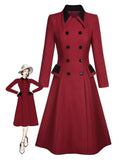 [Pre-Sale] Red 1950s Lapel Double Breasted Coat