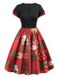 [Pre-Sale] Red 1950s Christmas Plaid Santa Claus Dress