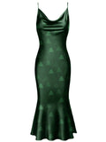 [Pre-Sale] Green 1930s Christmas Tree Suspender Fishtail Dress