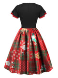 [Pre-Sale] Red 1950s Christmas Plaid Santa Claus Dress