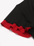 1950s Halloween Flounce Sleeve Swing Dress