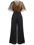 Black 1950s Lace Polka Dot Jumpsuit