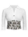 Lace Butterflies Patchwork Blouse Top