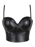 Black Steampunk Leather Gothic Strap Corset