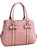 Retro Solid Ladies Bowknot Handbag