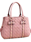Retro Solid Ladies Bowknot Handbag