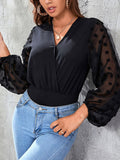1950s Lace Lantern Sleeve Bodysuit