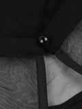 Black 1950s Lapel Sheer Sleeve Dress