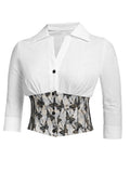 Lace Butterflies Patchwork Blouse Top