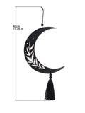 Black Halloween Moon Wood Craft Ornament